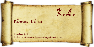Köves Léna névjegykártya